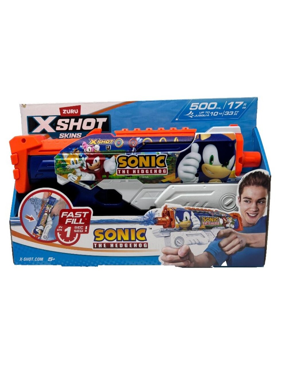 ZURU X-Shot HyperLoad Sonic the Hedgehog 500 mL Water Gun – New in Box